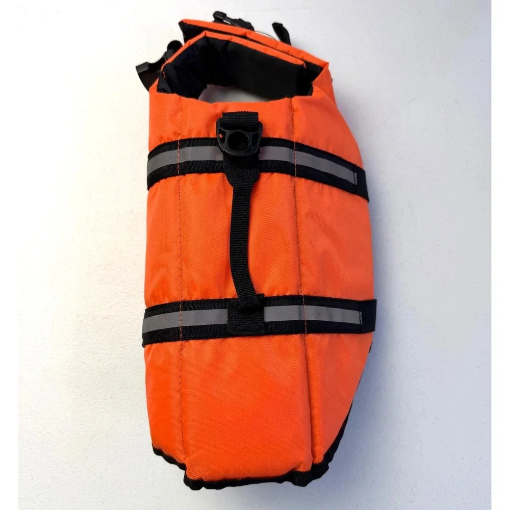 Dog Life Jacket Size Small Orange Reflective Safety Vest Rescue Handle Swim PFD